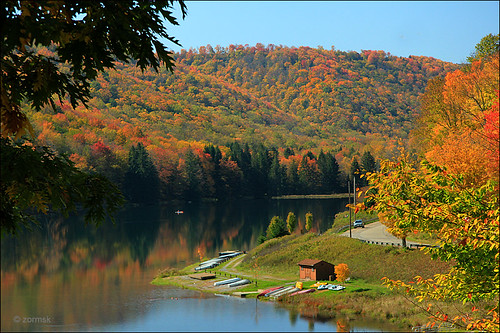 autumn lake mountains water colorful pennsylvania foliage boating pottercounty zormsk darkskypreserve lymanrun