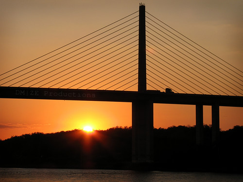 bridge sunset silhouette geocaching chdk canddcanal