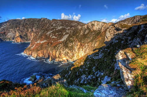 ireland sea sky cliff mountains cold nature water rock clouds landscape bay coast countryside rocks scenic bank cliffs hills coastal northern exploration hdr league donegal carrick slieve