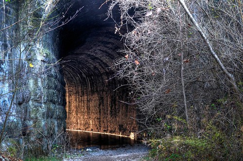november autumn light shadow texture rr tunnel mysterious through limbs hdr otherside ralroad