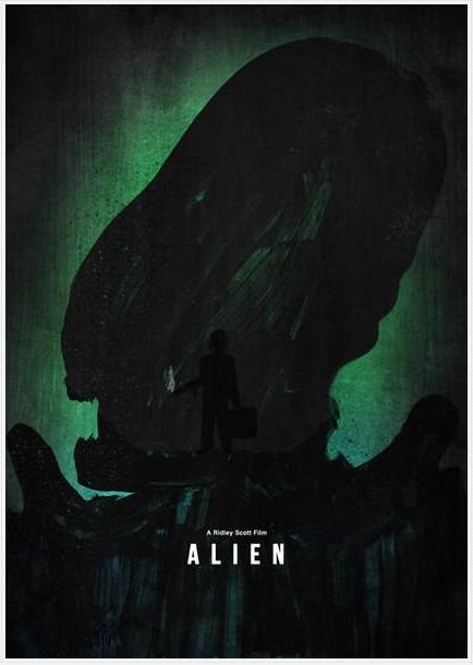 Posters Sci-Fi feitos com guache - nerd pai