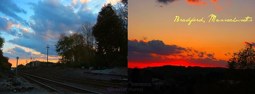 blue sunset red sky orange usa beautiful yellow tangerine clouds ma fire one amazing cool nice fantastic october diptych bradford dusk massachusetts year peach 17 ago today 17th 2010 haverhill exactly