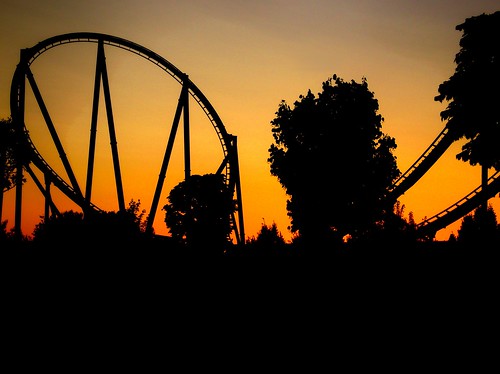 sunset rust sonnenuntergang rollercoaster coaster silverstar europapark achterbahn freizeitpark flickraward flickraward5