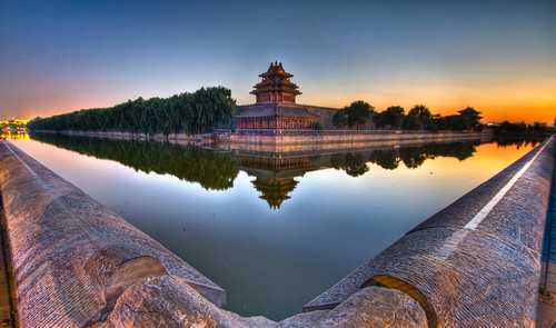 china sunset water architecture river ancient asia ngc beijing landmark hdr emperor
