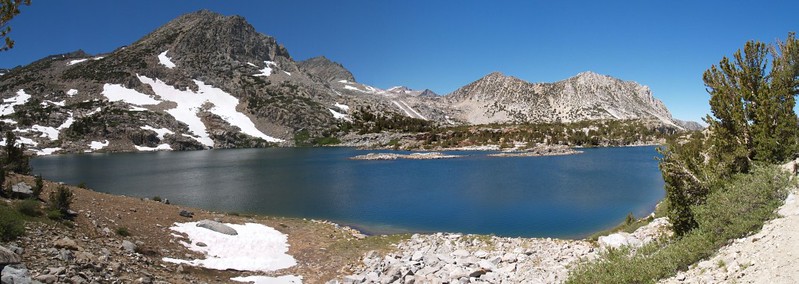 Bishop Pass Trail - Saddlerock Lake panorama