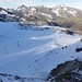 Výhled z plošiny Top of Tyrol na sjezdovky Eisjochferner