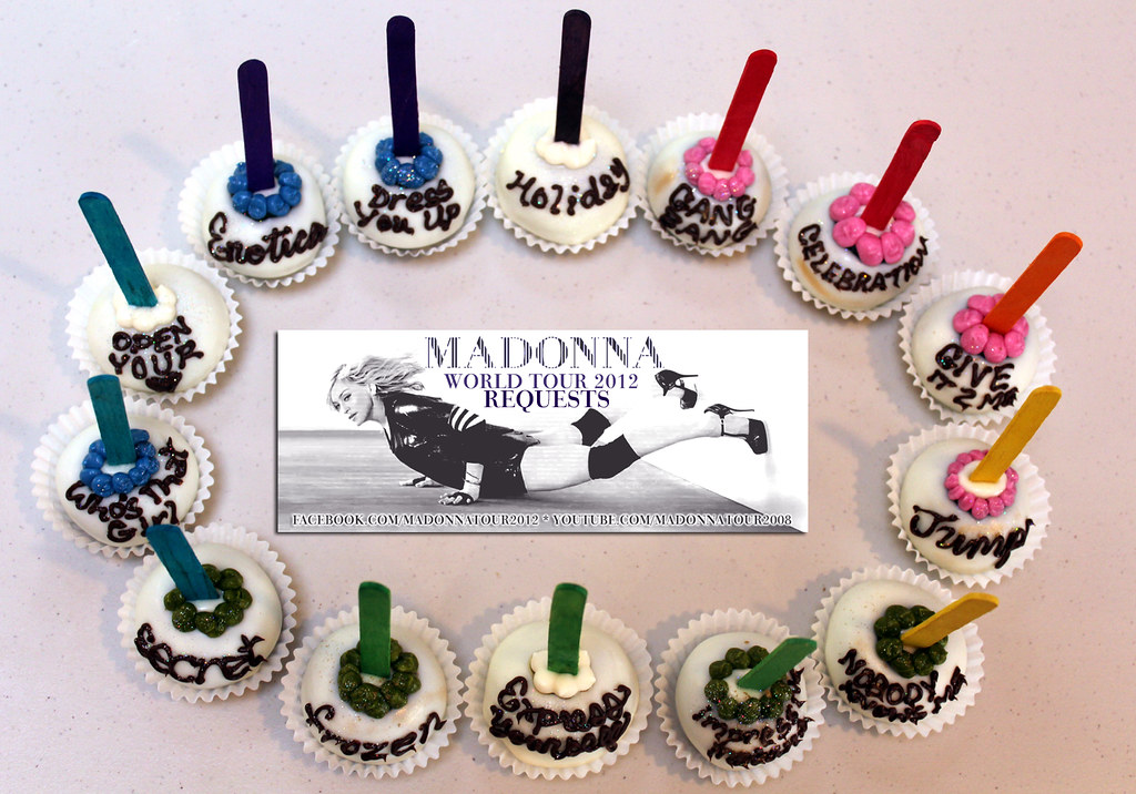 Madonna MDNA World Tour 2012 Setlist Request Cake Pops by Tony "The Pastryarch" Albanese