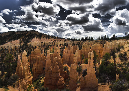 park camera sky usa sun slr clouds contrast digital america utah scenery rocks view desert angle cathedral cloudy spires quality sony wide scenic shades canyon national american vista bryce geography geology alpha dslr distance 900 hoodoos distant a900