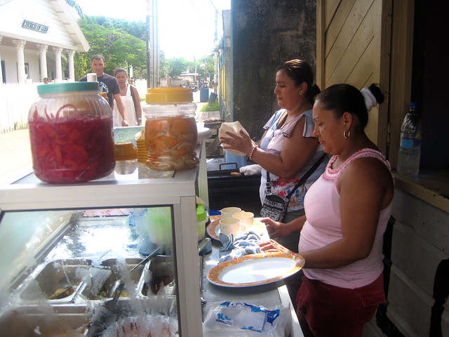 food vendor on utila honduras
