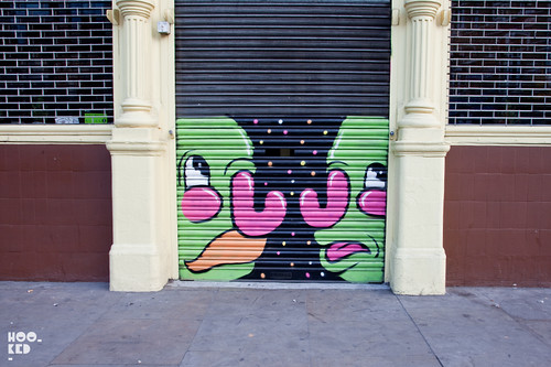 Street art shutters by artist Penfold
