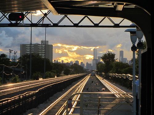 railroad chicago clouds sunrise illinois cta transit unionpacific oakpark rapidtransit