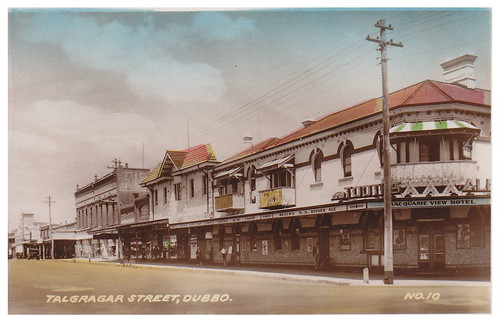 postcard australia nsw newsouthwales dubbo handcoloured macquarieviewhotel