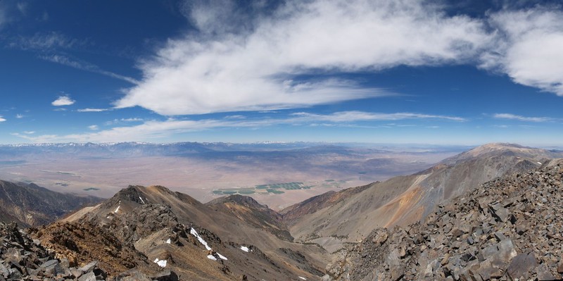 White Mountain Peak Panorama - view west from the summit