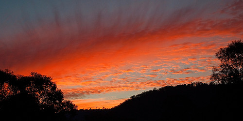 sunset red sky cloud creek nikon australia queensland murphys firey d90 brianaston whiptail2011