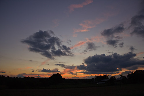 sunset sun colors night clouds outside sticks outdoor farm