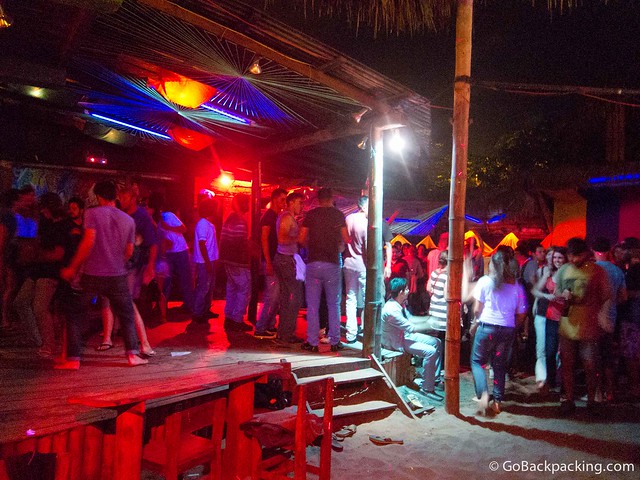 A weeknight at the Cana Grill beach bar in Montanita, an Ecuador nightlife hotspot.