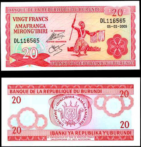 20 Frankov Burundi 2005, Pick 27d