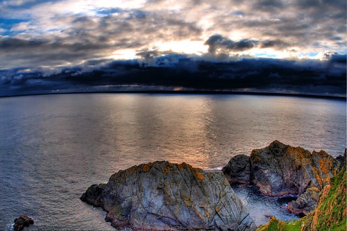 ocean sunset sea sky water clouds rocks cloudy cliffs hdr shetland hermaness photomatixpro