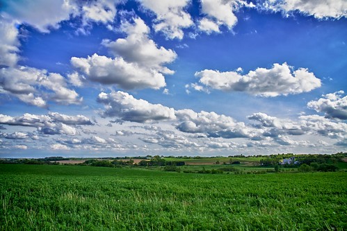 sky clouds rural landscape day cloudy farm country verona fields wi hdr