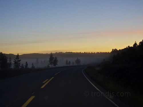 road trees sunset summer mist tree oneaday norway fog canon landscape photography evening norge photo raw driving dusk snapshot photoaday sørtrøndelag photog pictureaday g11 2011 hitra project365 sandstad trondjs project365223 project36511aug11 project365081111