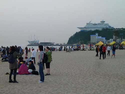 cliff sunrise hotel coast ship korea east