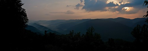sunset panorama mountains fog tn pentaxk7