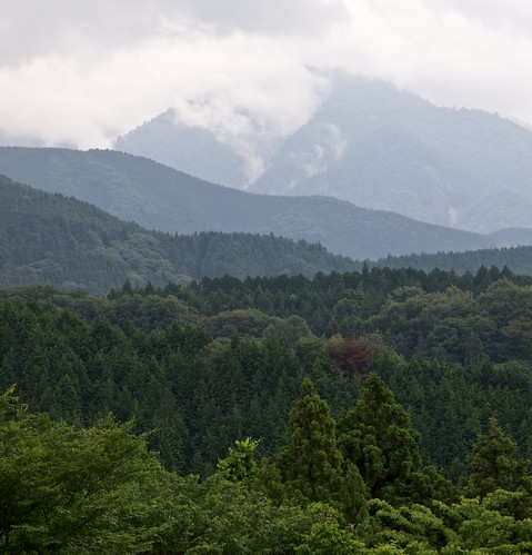 mist mountains green japan clouds forest landscape layer nagano gifu e5 magome nakasendo 1260mm
