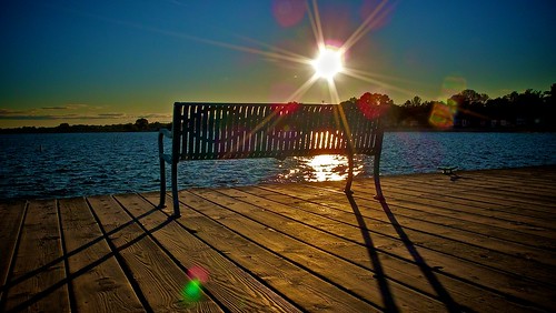 sun bench afternoon bank polarizer longshadows dockside saginawbay flarefish