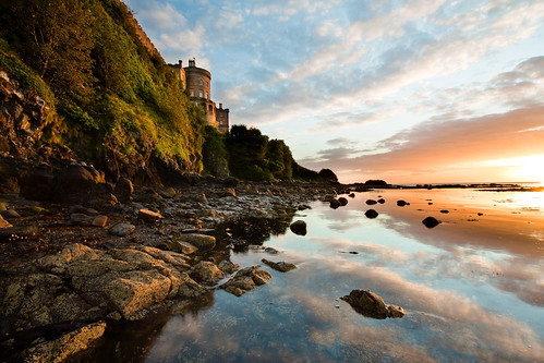 sunset seascape castle water coast scotland shore lowtide ayrshire culzean enfuse ayrshirecoast