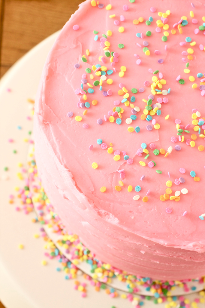 Pink Vanilla Bean Birthday Cake - Smells Like Home