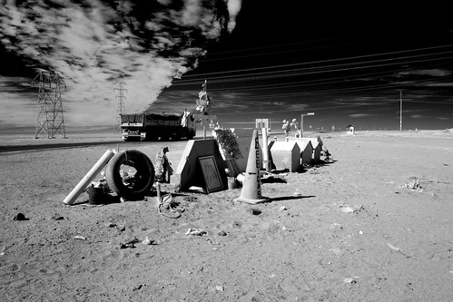 chile road street trip travel vacation sky bw black lines weather stone clouds truck canon dark landscape ir foot eos sand reisen highway flickr day 300d view desert action outdoor decoration may graves atacama land infrared prints pan 20mm gps canoneos300d gravel panamerican wikinger 2011 11ch chucullo regióndetarapacá 4523t