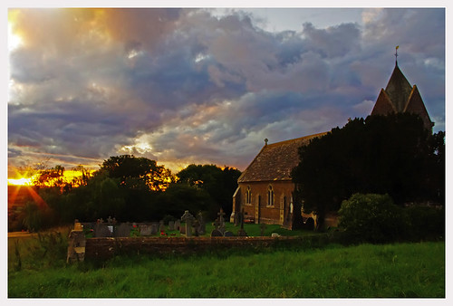 sunset storm church clouds