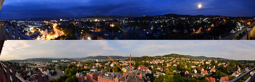 from panorama night day view nacht balcony balkon tag blick kulmbach 270°