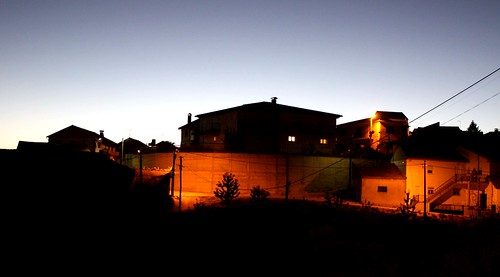 light sunset portugal wall buildings village cables vinhais candedo