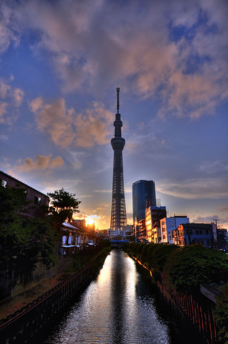 sunset cloud tower river tokyo sundown 夕陽 夕焼け colorphotoaward 東京スカイツリー tokyoskytree
