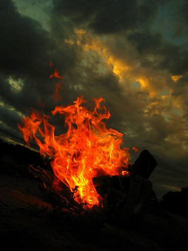 sunset clouds fire flames burning campfire burn bonfire
