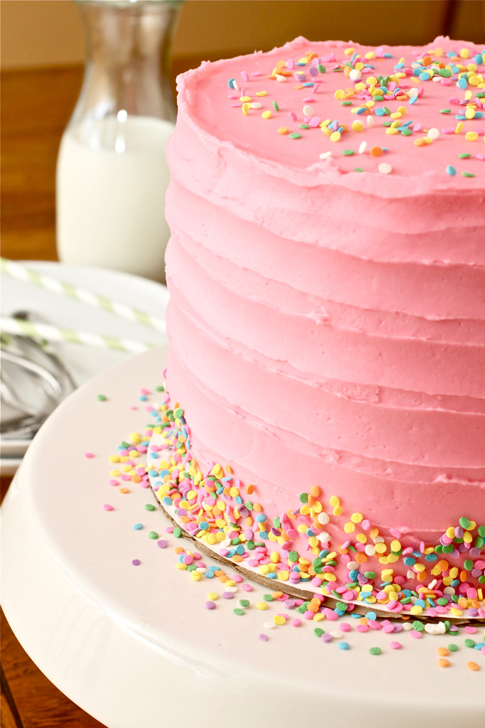 Pink Vanilla Bean Birthday Cake