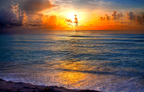 ocean sky beach clouds sunrise dawn hotel dramatic cancun tongho58
