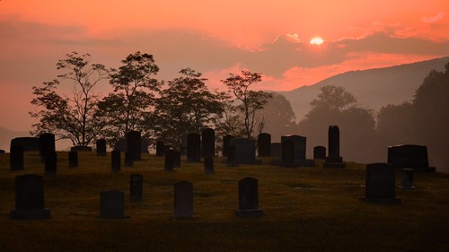 park morning trees mountains cemetery graveyard clouds sunrise tennessee great national valley gravestone wears smoky