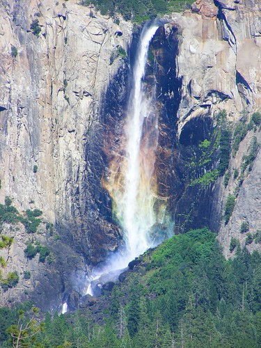 california cliff art nature water waterfall rainbow view yosemite