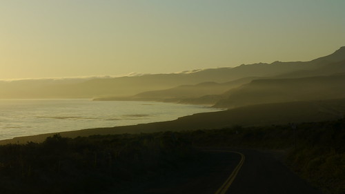 california ca sunset sea water lines fog clouds coast pacific hills panasonic jalama gh1