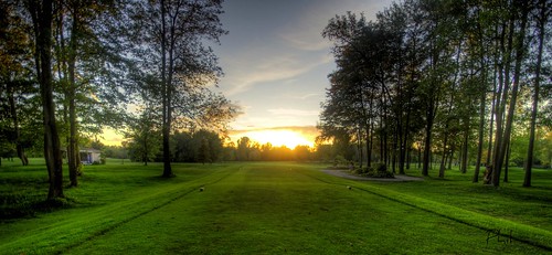 sunset landscape golfing