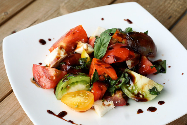 Heirloom Tomato Caprese Salad with Balsamic Reduction