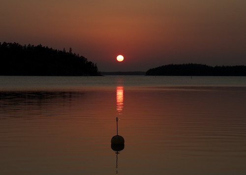 sunset shadow red sea summer copyright sun reflection night canon finland eos coast warm alone top photographers floating calm explore solo 7d bouy setting greatphotographers brigettes greaterphotographers
