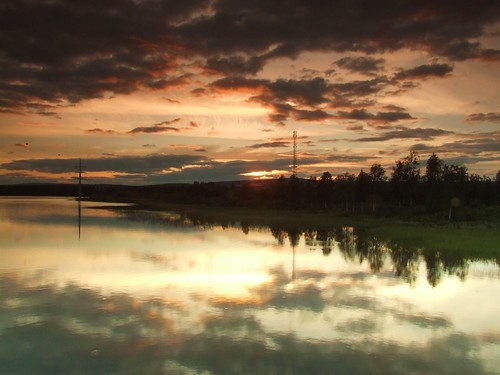 light reflection beautiful clouds sweden lapland lovely midnightsun gällivare