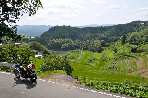 japan motorcycle touring kawasaki 岡山 w650 棚田