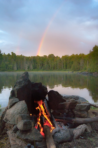 camping nature river fire rainbow campfire temagami d40 nikond40 temagamiriver