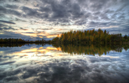 autumn trees sunset fall water alaska clouds landscape nikon hdr 1116mm reflectionslake d5100