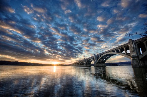 bridge sunset day cloudy hdr susquehanna susquehannariver columbiapa wrightsvillepa