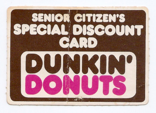 Vintage Senior Citizen's Discount Card Dunkin' Donuts | Flickr